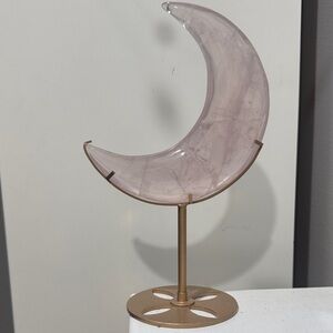 Elegant Pink Crescent Moon Sculpture